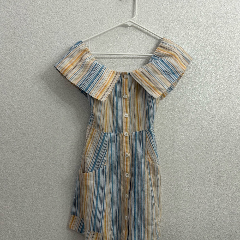 Reformation Strapless Pastel Striped Dress Landy Size 2 - Picture 5 of 13